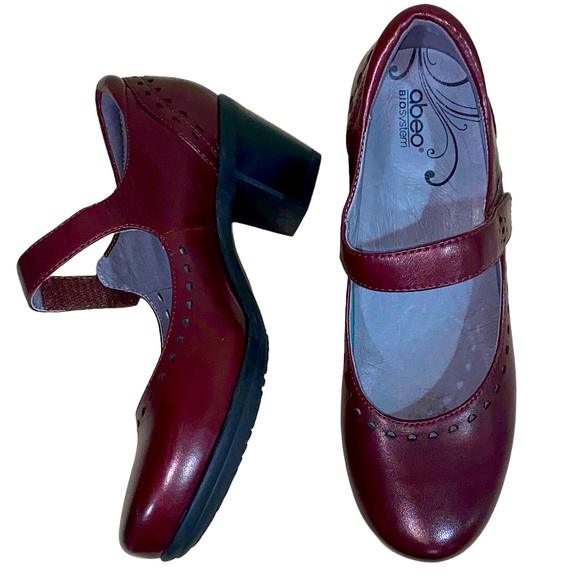 Abeo B.I.O. System Penny Leather Heeled Mary Jane Shoes Size 8 Neutral - Picture 2 of 15